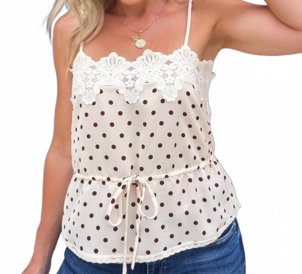 NEW SAGE THE LABEL women's blowing kisses camisole top in cream oak